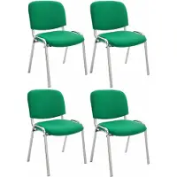 CLP 4er Set Stühle Ken Chrom Stoff grün