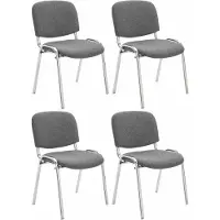 CLP 4er Set Stühle Ken Chrom Stoff grau