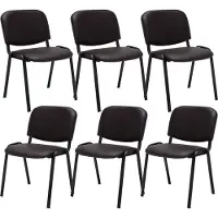 CLP 6er Set Besucherstuhl Ken Kunstleder braun
