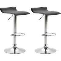 CLP 2er Set Barhocker Dyn V2 Kunstleder höhenverstellbar und drehbar | Farbe schwarz Gestell Farbe chrom