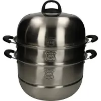 Yoaxia Dampfgarer 3-lagig Edelstahl Ø 30cm / H 36,5cm Dampfgartopf - Set GOLDEN CHARMS