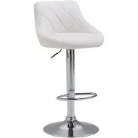 CLP Barhocker Lazio höhenverstellbar und 360 Grad drehbar | Farbe weiß Gestell Farbe chrom