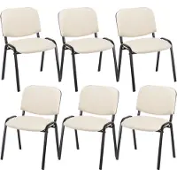 CLP 6er Set Besucherstuhl Ken Kunstleder creme