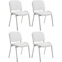 CLP 4er Set Stühle Ken Chrom Kunstleder weiß