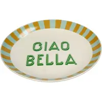 HD Collection Speiseteller ''Ciao Bella'' in Beige/ Grün - Ø 25 cm - onesize