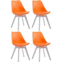 CLP 4er Set Besucherstühle Borneo Kunstleder orange/weiß