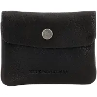 Hide & Stitches Leder-Schlüsseltasche "Earth" in Schwarz - (B)10 x (H)7 x (T)1 cm - onesize