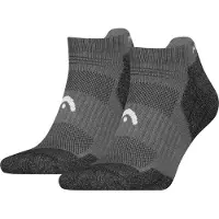 Head Sneakersocken "HIKING ALL CLIMATES SNEAKER 2P", Damen, Gr. 39-42, Sockengröße, grau, Materialmix, unifarben mit Farbeinsatz, normal, Socken Sneakersocken, mit atmungsaktivem Stoffeinsatz