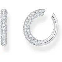 Thomas Sabo Ohrklemme "Schmuck Silber 925 Ohrring Earcuff", silber (silberfarben, kristallweiß, kristallweiß), Ohrringe, Damen, Silber 925 (recycelt), Ohrklemme, mit Zirkonia (synth.)