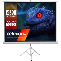 Celexon basic line Stativleinwand 220 x 220cm,Leinwand Format 1:1, Heimkino Leinwand, Beamerleinwand