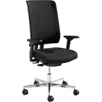 Schäfer Shop Bürostuhl SSI PROLINE PREMIUM P2, teilautomatische Synchronmechanik, mit Armlehnen, Polster-Rückenlehne, schwarz/alusilber