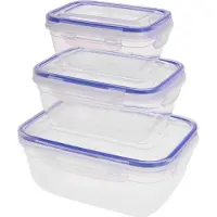 Excellent houseware Lebensmittelbehälter Vorratsdosen mit Silikondichtung 3er SET
