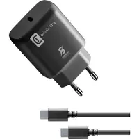 Cellularline Super Fast Charger Kit 25W - USB-C to USB-C - Samsung, Drinnen, AC, 1 m, Schwarz