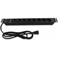 Roline 19-Zoll Steckdosenleiste 8fach, C14-Stecker, schwarz, 2 m
