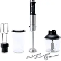 Zeegma Stabmixer 1500W Edelstahl Mixer Mixstab Pürierstab Quirl Rührhaken SET 7 in 1