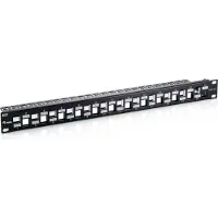Equip 24-Port Keystone Cat 6A Shielded Patch Panel