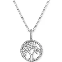 Engelsrufer Kette mit Anhänger "Kette Lebensbaum", silber (silberfarben), Halsketten, Damen, Silber 925 (Sterlingsilber), L: 44, Kette mit Anhänger, mit Zirkonia (synth.)