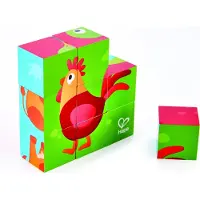 Hape Blockpuzzle Bauernhof / 9 Teile