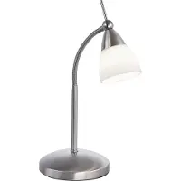 Paul Neuhaus LED Tischleuchte PINO 3 Stufen Touchdimmer Flexarm weiss Glas Klassiker silber Wohnbereich, z.B. Wohnzimmer, Schlafzimmer, Esszimmer, Flur