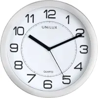 Unilux 400094404 Wanduhr ATTRACTION - Ø 22 cm, leises Quarzuhrwerk, Magnetbefestigung, metallgrau