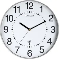 Unilux WAVE Wanduhr mit Funksteuerung metallgrau, D: 30 cm,