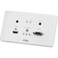 Aten HDMI & VGA HDBaseT Sender mit EU-Wandplatte / PoH (4K bei 100 m) (HDBaseT Klasse A), 4096 x 2160 Pixel, AV-Sender, 150 m, Verkabelt, Weiß
