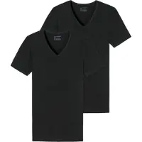 Schiesser T-Shirt Herren 173982 Black (2er Set)-XXXL