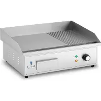 Royal Catering Elektrogrill, glatte, gerillte Grillplatte, 548 x 350 mm, 3000 W