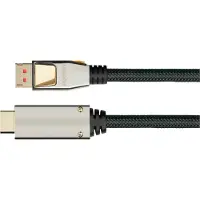Python DisplayPort 1.4 Kabel Good Connections Serie, bis 4K, Vollmetallstecker & Nylongeflecht, Länge 2 m, schwarz