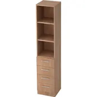 Hjh OFFICE PRO SIGNA G 7600 RE - Nussbaum 5 OH Schrank mit 4 Schüben Relinggriff Kunststoff