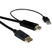 Roline HDMI-Kabel UltraHDTV - DisplayPort, ST/ST, schwarz, 1 m
