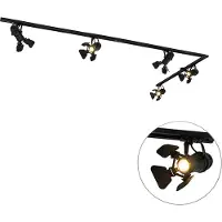 QAZQA Smart Rail System Schwarz 5 Lichter inkl. Wifi GU10 - Movie