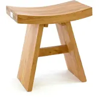 VCM Hocker Teakholz Sitzhocker Holzhocker Höhe 47cm VCM Braun
