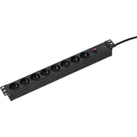 As Schwabe as-Schwabe 8-fach Steckdosenleiste RACK 19 Zoll 3m Netzwerk Mehrfachsteckdose