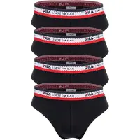 FILA Herren Slip, 4er Pack - Briefs, Logobund, Cotton Stretch, einfarbig