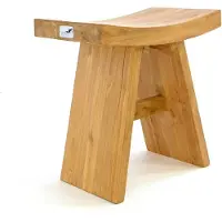 VCM Hocker Teakholz Sitzhocker Holzhocker Höhe 47cm VCM Braun