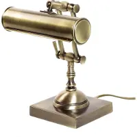 Licht-Erlebnisse Handgefertigte Schreibtischlampe Messing in Bronze verstellbar E14 Klavierleuchte Tischleuchte