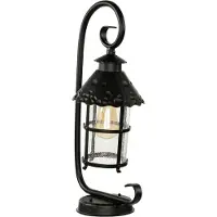 Licht-Erlebnisse Wegeleuchte Sockelleuchte außen 54 cm hoch Rustikal regenfest Schwarz dekorativ E27 Außenlampe Garten Terrasse Eingang