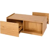 Mendler Couchtisch MCW-J78, Wohnzimmertisch Beistelltisch Sofatisch, Schublade, MDF 110x50x40cm Eiche-Optik