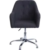 MCW Esszimmerstuhl MCW-L92, Küchenstuhl Stuhl mit Armlehne, drehbar höhenverstellbar Metall Stoff/Textil dunkelgrau
