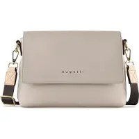 Bugatti Umhängetasche "Damen ELLA", Damen, Gr. B/H/T: 25cm x 17cm x 8cm onesize, beige, Kunstfaser, leicht glänzend, unifarben, Taschen Umhängetasche