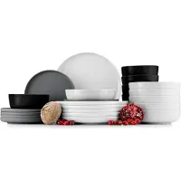 Konsimo Kombiservice VICTO Schale Dessertteller Speiseteller Suppenteller 6 Personen (24 El.), Bunt, Keramik, Loft, 20 cm | 27 cm | 18,5 cm | 14,5 cm