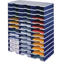 Styro Sortierstation styrodoc Standard SET, DIN C4, 12 Etagen/3-reihig/36 Fächer, grau/blau
