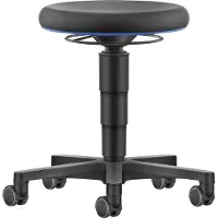 BIMOS Allround Hocker , höhenverstellbar, Doppelrollen, PU-Schaum, Farbring blau
