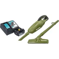 Makita DCL 180 RGO Akku Staubsauger 18 V 0,65 l Olive Outdoor Adventure Serie + 1x Akku 6,0 Ah + Ladegerät