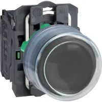 Schneider Electric XB5AP21 Drucktaster, Harmony XB5, Kunststoff, vorstehend, schwarz, unbeschriftet, mit Schutzkappe, 22mm, tastend, 1S