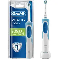 Oral-B Vitality 100 Cross Action, Erwachsener, Rotierende-vibrierende Zahnbürste, Blau, 7600 Bewegungen pro Minute, 4 x 30 sec, Deutschland