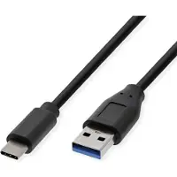 Roline recycled material RM USB 3.2 Gen 2 Kabel, USB A-C, ST/ST, schwarz, 0,5 m