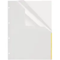 FolderSys Prospekthüllen A4 PP 4-fach gelocht mit Indexstreifen VE=50 Stück transparent/gelb