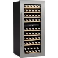 Klarstein Weinkühlschrank Vinsider Duo | 79 Flaschen | 2 Kühlzonen | UV-Schutz | 9 Regale | Touch Edelstahl
